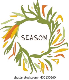 Stylish floral design elements with modern text. (Can be used as texture for cards, invitations, DIY projects, web sites or for any other design.)