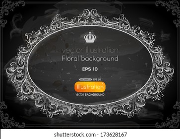 Stilvolle Blumen, handgezeichnete Retro-Blumen. Chalk-Stil, Chalkboard-Hintergrund.