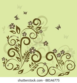Stylish floral green background