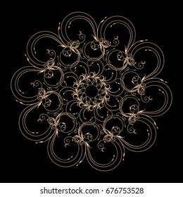 Stylish floral invitation card template etc. Mandala element for design. Luxury vector colorful mandala on the dark background. 