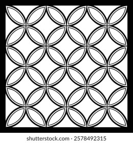 Stylish Floral Line Art Pattern | Minimalist Decorative Design with Abstract Petal and Wavy Stripes for Luxury Textile and Graphics