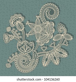 Stylish floral pattern in abstract style