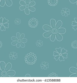 Stylish floral pattern of dots. Seamless vector background.