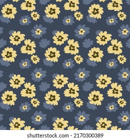 Patrón floral elegante con un elegante patrón de flores sobre un fondo azul