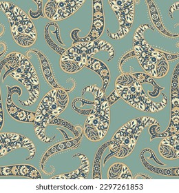 Stylish floral seamless paisley pattern. High-quality vector design