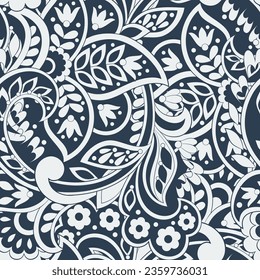 Stylish floral seamless paisley pattern. High-quality vector design