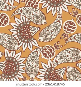 Stylish floral seamless paisley pattern. High-quality vector design