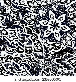 Stylish floral seamless paisley pattern. High-quality vector design