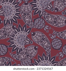 Elegante patrón de paisajes sin costura floral. Diseño vectorial de alta calidad