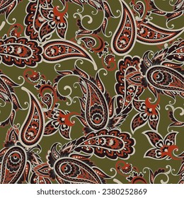 Stylish floral seamless paisley pattern. High-quality vector design