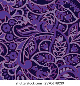 Stylish floral seamless paisley pattern. High-quality vector design