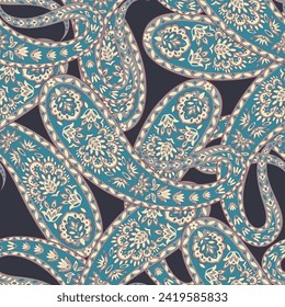 Stylish floral seamless paisley pattern. High-quality vector design