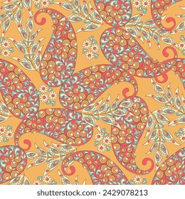 Stylish floral seamless paisley pattern. High-quality vector design