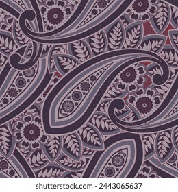 Elegante patrón de paisley floral sin costuras. Diseño vectorial de alta calidad
