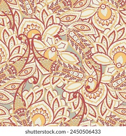 Stylish floral seamless paisley pattern. High-quality vector design