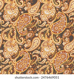 Stylish floral seamless paisley pattern. High-quality vector design