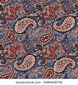 Stylish floral seamless paisley pattern. High-quality vector design