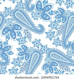 Stylish floral seamless paisley pattern. High-quality vector design