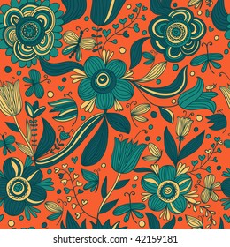 Stylish floral seamless pattern