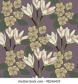 Stylish floral seamless pattern in mild colors