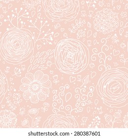 Stylish floral seamless pattern in pink. Lovely ranunculus flowers. Seamless pattern can be used for wallpaper, pattern fills, web backgrounds, surface textures. Gorgeous seamless floral background