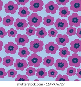 Stylish floral seamless pattern with a red poppies