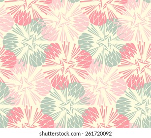 Stylish floral seamless pattern. Vector background with flower