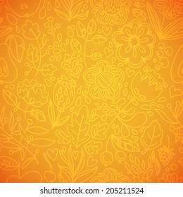 Stylish floral seamless vector background. Vintage floral seamless pattern. Vector. Seamless texture with flowers. Endless floral pattern.Wallpaper with leaves