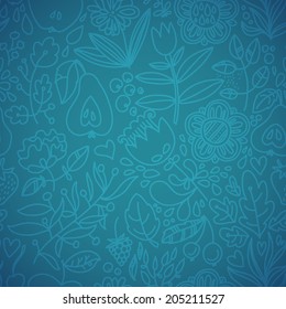 Stylish floral seamless vector background. Vintage floral seamless pattern. Vector. Seamless texture with flowers. Endless floral pattern.Wallpaper with leaves