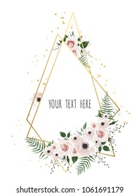 Stylish floral vector design round frame. Vector illustration. Frame border with copy space. eps10