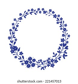 Stylish floral wreath in vector.