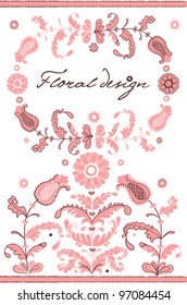 Stylish flower card. Flower design.