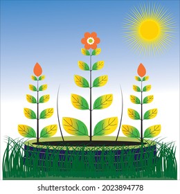 stylish flower garden vector file