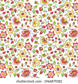 stylish flower and leaf pattern for fabric print, texture, background, tile use