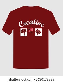 Stylish Flower Print T-Shirt Design