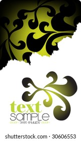 stylish flower vector background with space for text and grungy paper edge