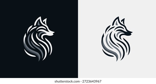 A stylish and flowing fox emblem. Ideal for branding, technology, security, or sports logos seeking strength, agility, and premium style.