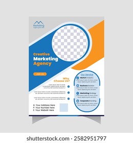 Stylish flyer promoting a creative marketing agency.