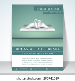 Stilvoller Flyer, Vorlage und Broschüre für die Bibliothek mit Adressleiste und Mailer.