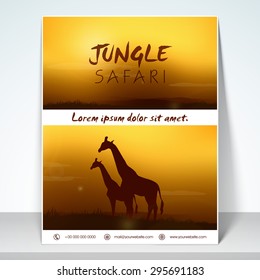 Stylish flyer for tourism with jungle safari and mailer.