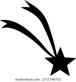 Elegante icono de estrella voladora que representa el éxito, el logro o la selección favorita. Perfecto para UI App, sistemas de calificación, premios, diseño de logotipos y decoración.