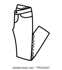 
A stylish, folded jeans pant doodle
