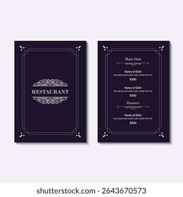 Stylish Food Menu, Banner Design for Social Media. Instagram and Facebook Ready. Clean and Classy Food menu Design. Creative Food Brochure Design Template. Trifold and Bifold Layouts for Fine Dining .