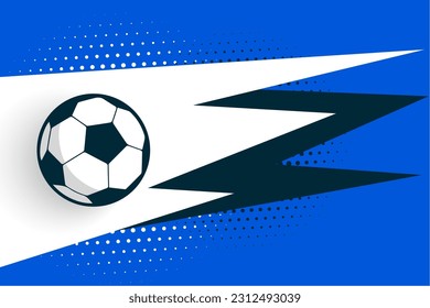 stylish football tournament blue background with half tone effect vector