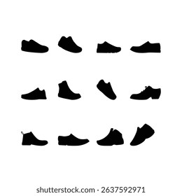 Stylish Footwear Silhouettes Set for Fashion and Design Use