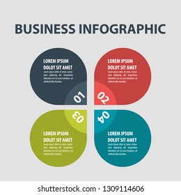 Stylish four steps business infographic layout