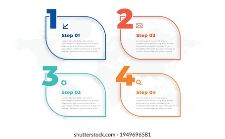 stylish four steps line infographic template