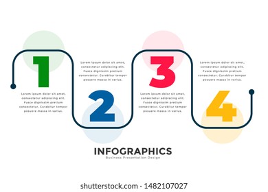 stylish four steps modern line infographic template