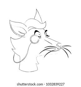 Stylish fox cartoon