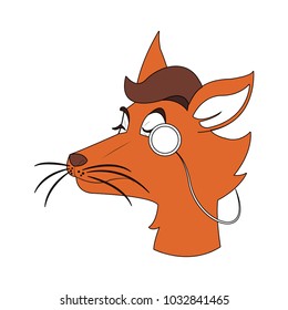 Stylish fox cartoon